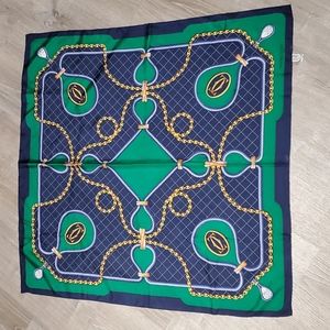 Classic vintage Cartier silk scarf square size 33x33 logo